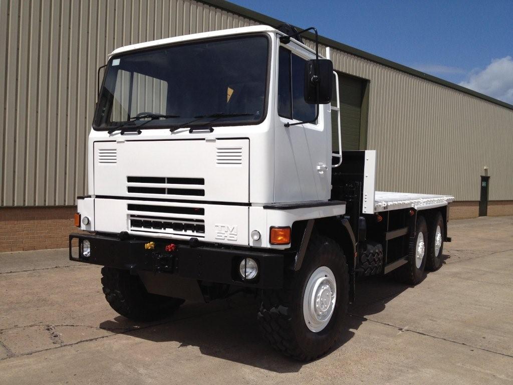 Bedford TM 6x6 Flat Bed Cargo Truck with Atlas Crane - 11536 - Govsales of mod surplus ex army trucks, ex army land rovers and other military vehicles for sale