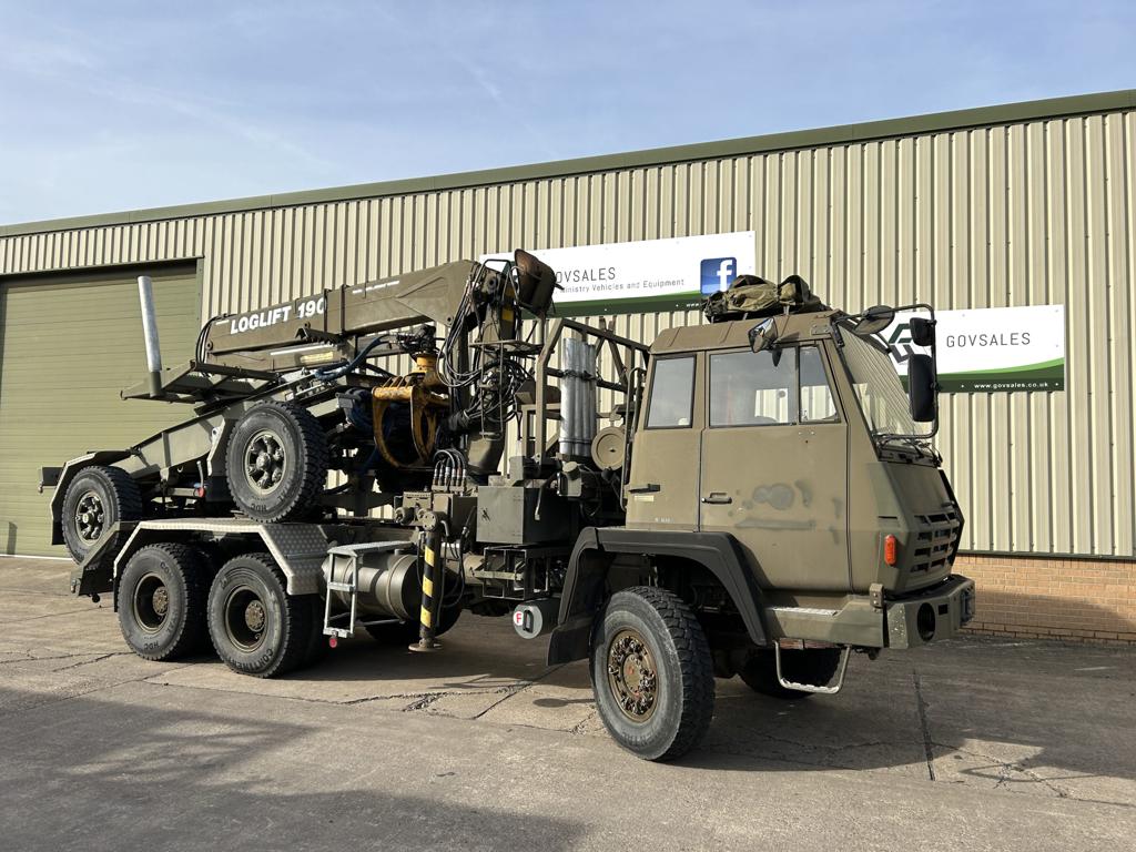 Steyr 1491.310 6×6 Timber Loglift Cargo / Crane Truck - Govsales of mod surplus ex army trucks, ex army land rovers and other military vehicles for sale