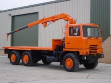 Bedford TM 6x6 Flat Bed Crane Truck with Atlas Crane