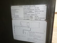 Ex Military Fluid Transfer 1000 Litre Drawbar Tanker Trailer